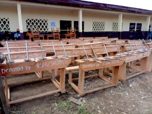 classrooms, benches, farm tools Mbaw